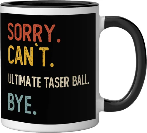 Miniatura 2 de Sorry Can't Ultimate Taser Bye Shirts Ultimate Taser Lovers Ceramic Mug, Black/White