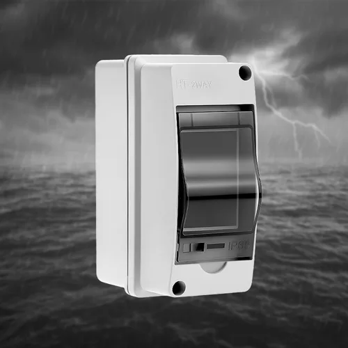 Miniatura 5 de Fielect Caja de protección de distribución MCB de 2 vías con riel DIN, caja eléctrica de disyuntor de plástico ABS y cubierta transparente IP65