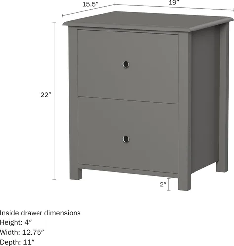 Miniatura 3 de Lavish Home Mesas auxiliares con cajones, juego de 2 mesas de sofá o de noche con pomos plateados, mesita de noche de madera tradicional o par