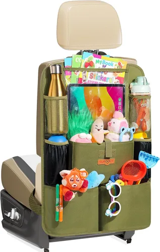 SURDOCA Organizadores y almacenamiento de automóvil, organizador de asiento de automóvil mejorado con soporte para tableta de pantalla táctil de 11