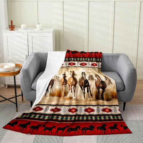 Miniatura 16 de Manta azteca con diseño tribal africano, con diseño de animales de granja, manta mullida con diseño de animales de granja y atrapasueños de tribu