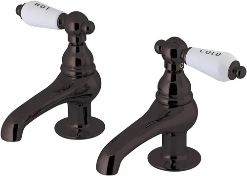 Miniatura 4 de Kingston Brass CC3L8 - Grifo vintage para lavabo, níquel cepillado