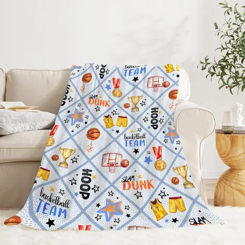 Miniatura 12 de Darani Una colorida manta de franela ligera súper suave y acogedora para juego de baloncesto, cálida y ligera, manta de cama de 30 x 40 pulgadas