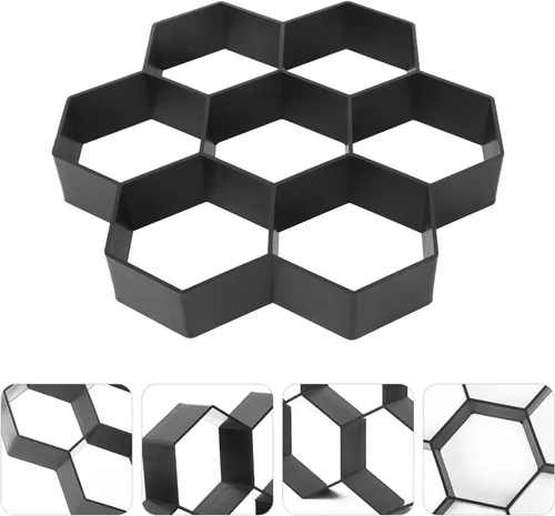 Miniatura 4 de Vaguelly Molde de ladrillo hexagonal para baldosas de cemento de plástico, molde de pavimentación de cemento para bricolaje, pasarela, pavimento, 4
