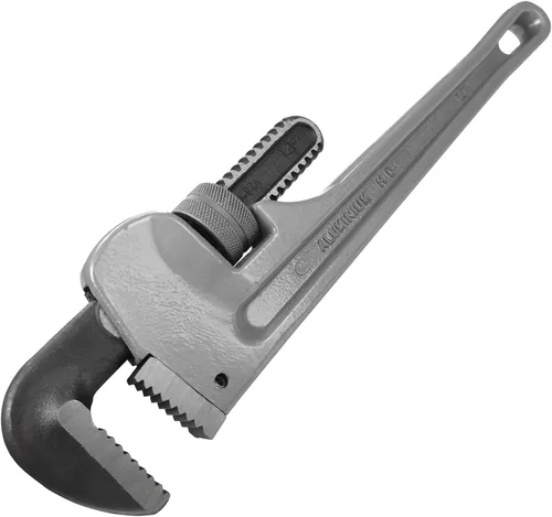 Miniatura 12 de WEDO Llave de tubo recta de 14 ", llave de fontanería, llave de aluminio, apertura máxima 2.559 in, cabeza forjada de acero al cromo-molibdeno