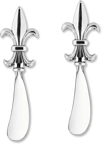 Miniatura 8 de UP ware American Flamingo - Juego de esparcidores de mantequilla de aleación de zinc con asas decorativas para queso, crema y salsas, plateado, 5