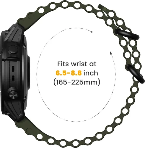 Miniatura 7 de NotoCity Compatible with Garmin Fenix 6X/6X Pro Band, 26mm Ocean Silicone Sport Watch Band for Fenix 5X, Fenix 5X Plus, Fenix 7X, Instinct 2X Quatix