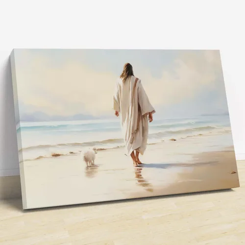 Miniatura 23 de Arte de pared de acuarela de Jesús, pintura en lienzo cristiano, imágenes de las Escrituras, decoración de pared, póster con versículos bíblicos