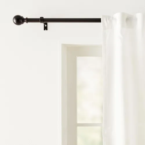 Miniatura 7 de Amazon Basics - Barras ajustables para cortinas para ventanas, con remates redondos, barra de 1 pulgada, de 36" a 72", color negro, paquete de 1