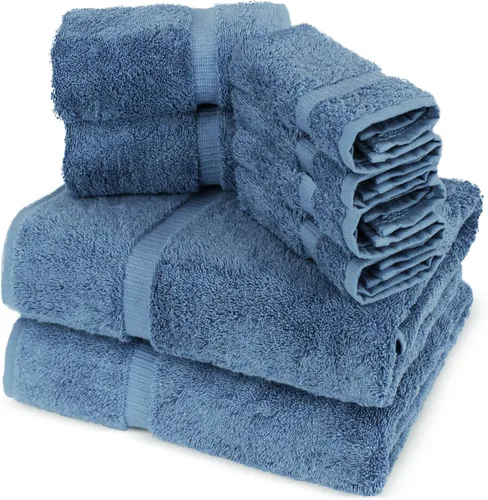 Miniatura 56 de Towel Bazaar Juego de toallas turcas de 8 piezas, 100% algodón de alta calidad, toallas de lujo, súper suaves y absorbentes, uso perfecto para baño