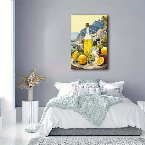 Miniatura 6 de FWLBUGRA Impresión de Pared de Limoncello Italiano Decoración Rústica Regalo Perfecto de Inauguración de Casa Arte de Limón de Amalfi Arte de Comida