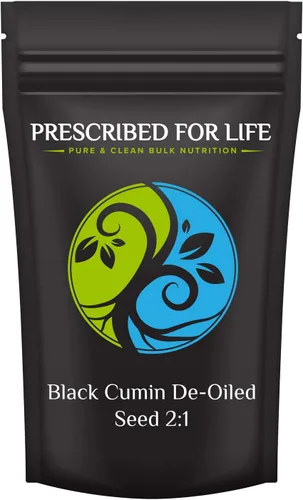 Prescribed For Life Polvo de extracto desaceitado 2:1 de semillas de comino negro, rico en antioxidantes, potenciador del sistema inmunológico, sin