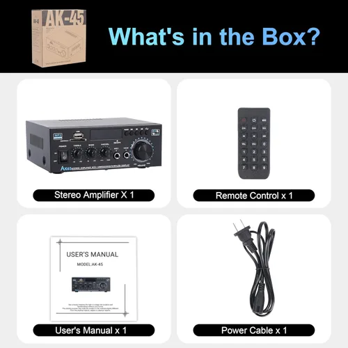 Miniatura 6 de Amplificador de audio estéreo actualizado AK45 Pro receptor Bluetooth para estéreo doméstico, 400 W 2 canales inalámbrico Bluetooth 5.0 sistema
