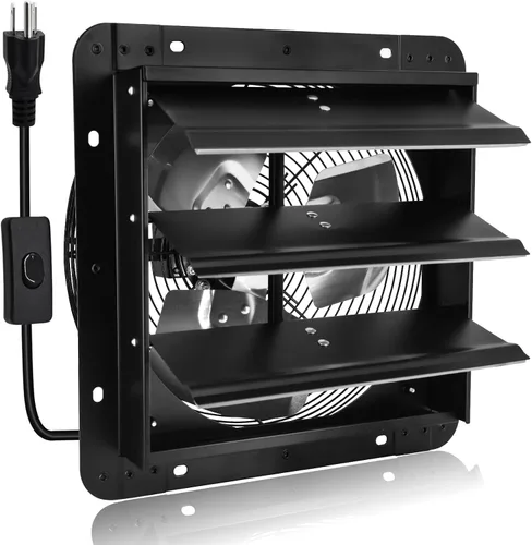 Miniatura 19 de Criditpid Ventilador Extractor de Pared con Persiana de 7 Pulgadas, Ventilador Extractor de Cocina con Interruptor de Encendido/Apagado para Ático