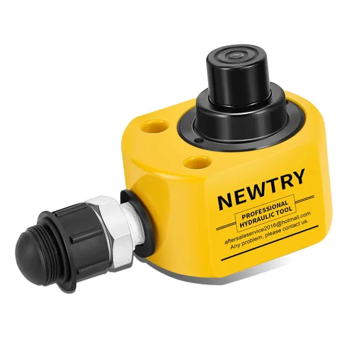 Miniatura 2 de NEWTRY Gato Hidráulico Ram Jack 10T Cilindro Hidráulico de Perfil Bajo Ram Jack Multi-Sección 1" Carrera Cilindro de Elevación Mini Portátil