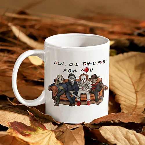 Miniatura 3 de Taza Ill Be There For You, Friends Horror Villains, divertida taza de Halloween, Jason Freddy Michael Myers IT Pennywise Slasher regalo, Masked