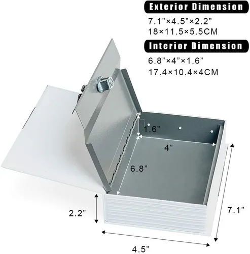 Miniatura 2 de Caja fuerte de almacenamiento con libro de distracción de tamaño pequeño, Caja fuerte secreta de diccionario con cerradura de combinación