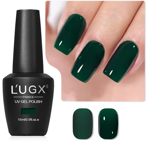 Miniatura 8 de L'UGX Esmalte de uñas de gel rosa translúcido, 0.5 onzas líquidas, esmalte de gel neutro nude, rosa, transparente, natural, UV, punta francesa