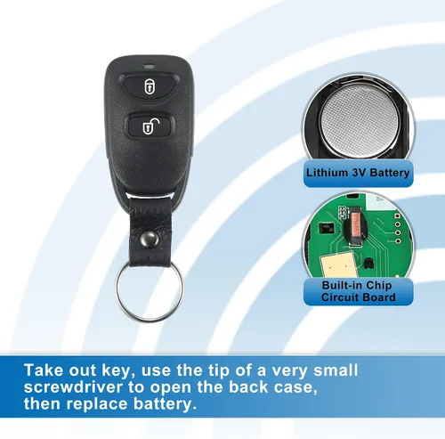 Miniatura 4 de X AUTOHAUX OSLOKA-320T OSLOKA-320T de 3 botones de entrada sin llave de control remoto llavero de proximidad para Hyundai Tucson 2005-2009 313.8MHz