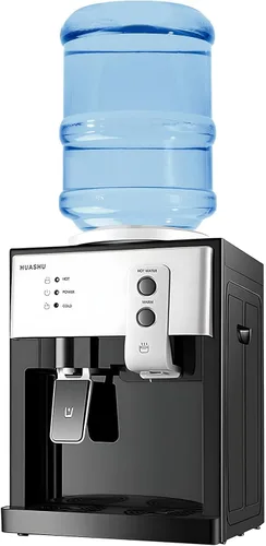 Miniatura 9 de Mini dispensador de enfriador de agua, dispensador de agua de carga superior para botellas de 1 a 5 galones, dispensador de agua fría/caliente de 3