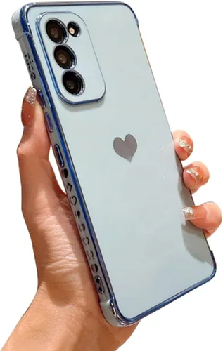 Miniatura 8 de phylla Funda de teléfono compatible con Samsung Galaxy A12 de 6.5 pulgadas, lindo corazón chapado en oro, elegante funda de lujo para mujer
