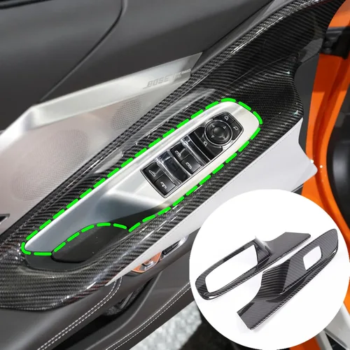 Miniatura 2 de CHEAYAR Marco de Decoración y Cubierta de Remate Compatible con Interruptor de Elevación de Ventana para Chevrolet Corvette C8 2020-2023
