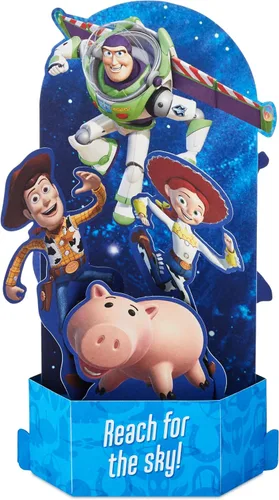 Miniatura 2 de Hallmark Paper Wonder - Tarjeta desplegable de Toy Story de Disney y Pixar para cumpleaños, primer día de escuela, felicitaciones.