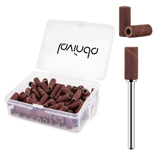 Miniatura 24 de Lavinda Brocas para taladro de uñas de 3/32 pulgadas de fácil remoción para bandas de lijado, mandril pequeño profesional de acero inoxidable de 3.1