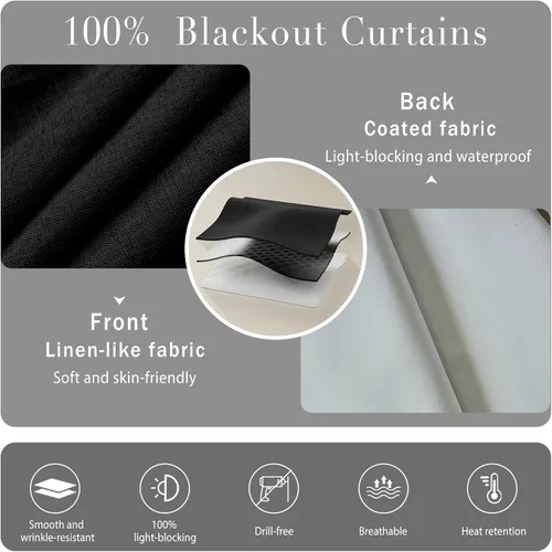 Miniatura 4 de Cortina opaca adhesiva, tratamiento completo de ventana de oscuridad para oficina en casa
