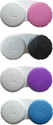 Miniatura 8 de Paquete de 4 fundas para lentes de contacto a prueba de fugas, estuche de contacto de viaje de color para lentes de contacto (negro)