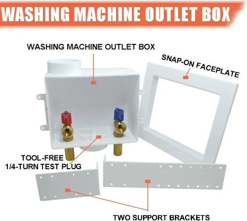 Miniatura 5 de TTFLEX - Caja de salida para lavadora con válvulas de bola de latón de un cuarto de vuelta, 1/2 pulgada x 3/4 pulgadas MHT
