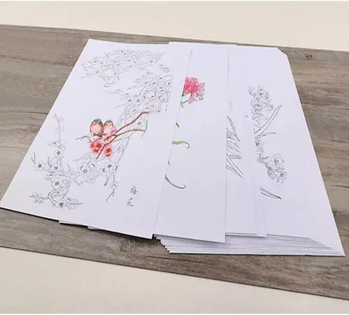 Miniatura 2 de RGBMIX 20 hojas de papel de acuarela de flores, 15 x 10 pulgadas, papel para acuarela, libro de pintura, arte para colorear al agua, pintura