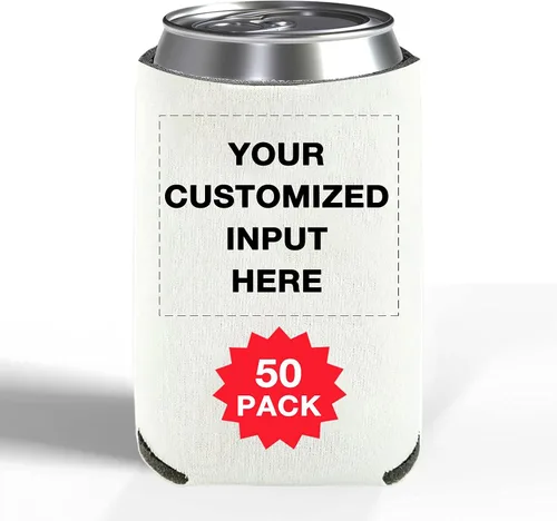 Miniatura 83 de Enfriadores de cerveza personalizados con manga de lata, 20 unidades, enfriador de latas personalizado con logotipo de foto para bodas, pesca, Negro