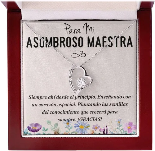 Regalo Para Maestra - Regalos Para Maestras Personalizados, Regalo Para Mi Esposa, Collares Para Mi Maestra, Recuerdos Para Graduación, Collar Para
