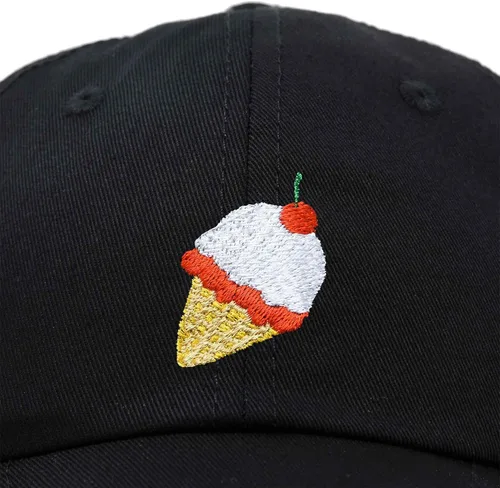 Miniatura 2 de DALIX - Gorra de béisbol de sarga de algodón con bordado de helado
