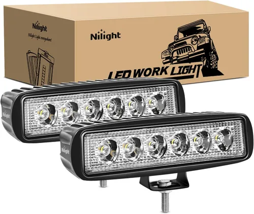 Miniatura 12 de Nilight Disparador lateral LED amarillo 2 unidades 6.5 pulgadas 60W haz de inundación para conducción fuera de carretera niebla barra de luz