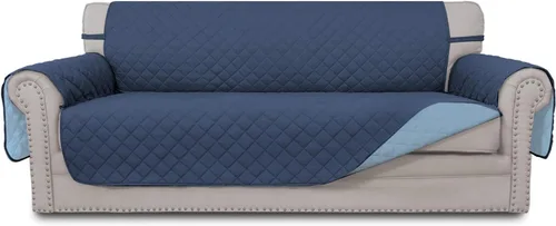 Miniatura 106 de Easy-Going - Funda para sofá, futón y sillón sin reposabrazos, reversible, resistente al agua, para mascotas y niños (azul oscuro/azul claro)