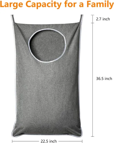 Miniatura 2 de ANSTROUT Cesta de lavandería colgante XL, cesta de puerta extra grande resistente a desgarros con 2 tipos de ganchos para ropa sucia, ahorra espacio