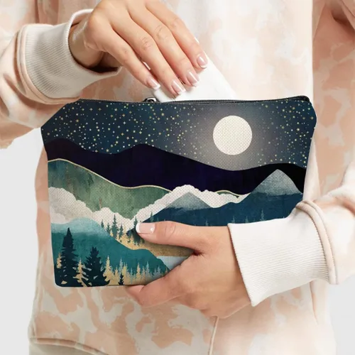 Miniatura 3 de Bolsa de maquillaje portátil de viaje bolsa de cosméticos impermeable organizador de artículos de tocador bolsa de almacenamiento bolsa con 1 Bosque