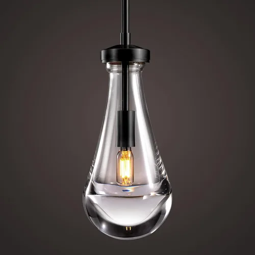 Luces colgantes de gota de lluvia, modernas luces colgantes negras para isla de cocina, lámpara de comedor con forma de gota de lluvia chandelier,