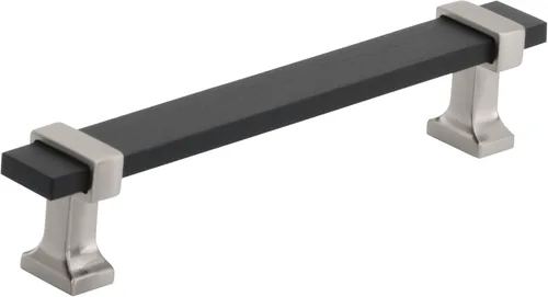 Miniatura 16 de Amerock Overton - Tirador para gabinete de 96 mm de centro a centro en acabado negro mate cepillado/bronce champán, BP36681BMBCZ