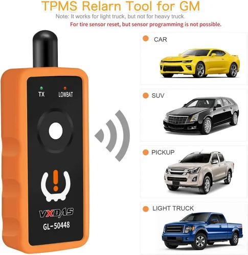 Miniatura 2 de VXDAS GL50448 Herramienta de reaprendizaje TPMS Compatible para GM Chevy Herramienta de activación de restablecimiento del sensor de presión