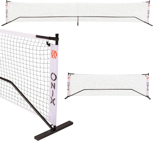 Miniatura 38 de ONIX Pickleball 2 en 1 Juego de red portátil de tamaño reglamentario y red de práctica incluye estuche de transporte con ruedas