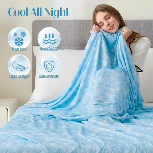 Miniatura 5 de OIGAE - Manta de enfriamiento para quienes se acaloran al dormir - Manta fría y ligera de verano para sudores nocturnos Perfecta para la cama