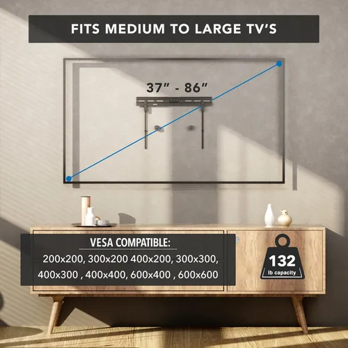 Miniatura 5 de Mount-It! Soporte de pared para TV sin pernos, soporte de TV sin pernos para televisores de pantalla plana de 37 a 85 pulgadas, sin taladro, fácil