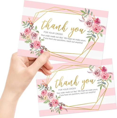 Miniatura 8 de 50 tarjetas de agradecimiento grandes de 4 x 6 in – Tarjetas postales Kraft a granel de compra para apoyar las compras de clientes de pequeñas