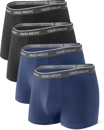 David Archy - Ropa interior para hombre, suave, transpirable, rayón de bambú, sin cremallera, calzoncillos tipo bóxer de pierna corta