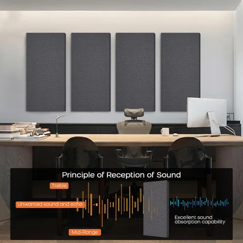 Miniatura 4 de BUBOS 2 piezas de paneles acústicos de tela, paneles decorativos de amortiguación de sonido de 47.2''x23.6'', paneles acústicos de pared grandes