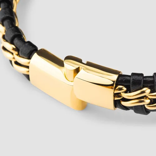 Miniatura 9 de SERASAR Premium Genuine Leather Bracelet Steel for Men in Black Magnetic Stainless Steel Clasp in Black, Silver and Gold Exclusive Jewelry Box
