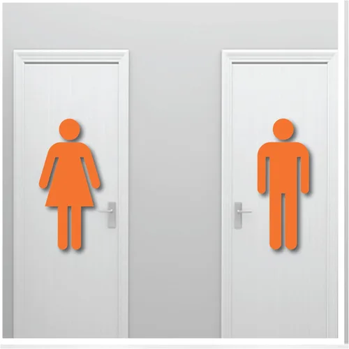 Miniatura 4 de Letrero grande de 20 pulgadas de alto para pared de hombre y mujer, adhesivo fuerte seguro para pared, diseño artístico mural para baño, baño, baño